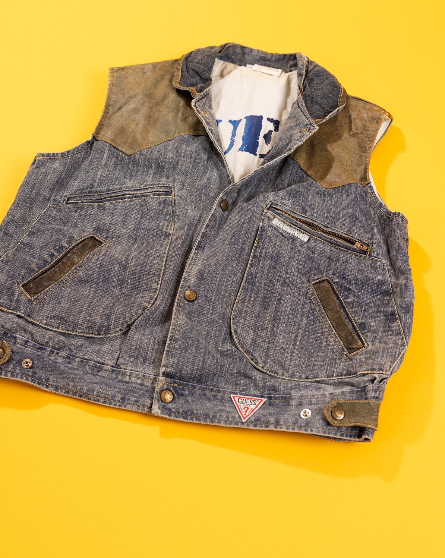 Guess denim vest deals