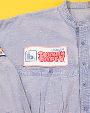 Vintage 90s Candy Patches Denim Long Sleeve Button Up