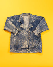 Vintage 80s Bebe Furrrina Long Acid Wash Denim Jacket