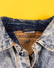Vintage 80s Giacca Blu's Acid Wash Denim Jacket