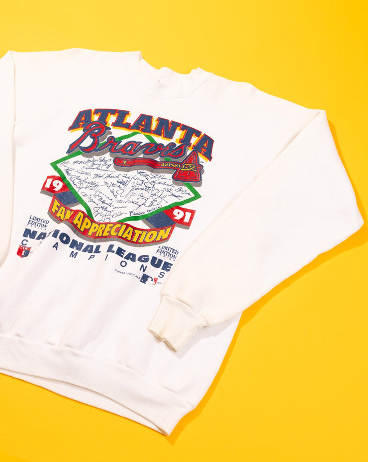 Vintage 1991 Atlanta Braves Fan Appreciation Limited Edition Crewneck Sweater