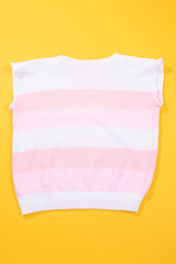 Vintage 80s Striped Sleeveless V-neck