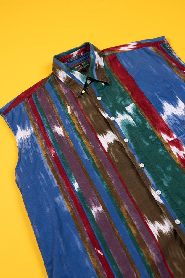 Vintage 90s Colours by Alexander Julian Sleeveless Button Down