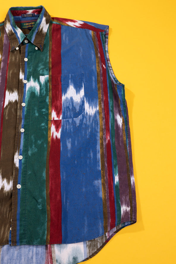Vintage 90s Colours by Alexander Julian Sleeveless Button Down