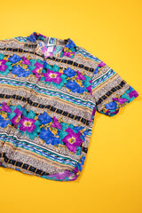 Vintage 90s Kathie Lee Plus Tropical Button Up