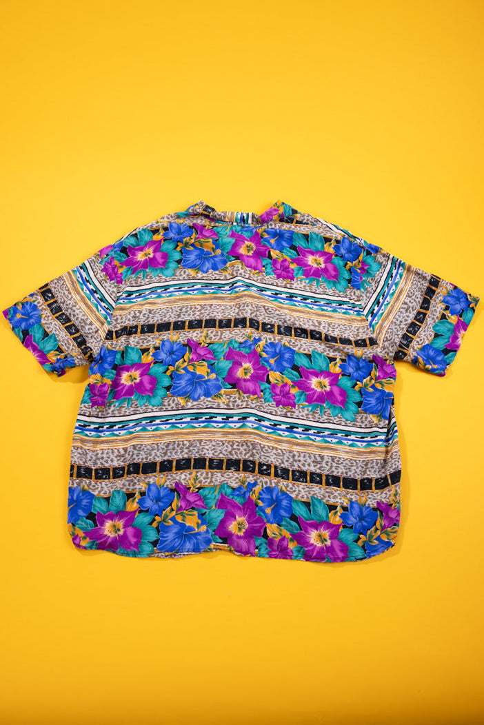 Vintage 90s Kathie Lee Plus Tropical Button Up