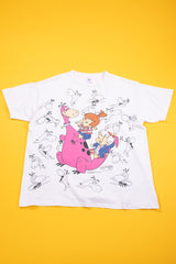 Vintage 1994 Flintstones Dino Pebbles Bamm-bamm All Over Print T-shirt
