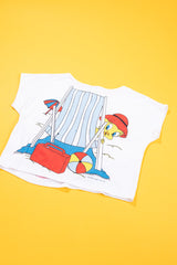 Vintage 1985 Tweety Bird Beach Crop Top