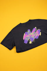 RCW Retro Splash Crop Tee (Black/White)