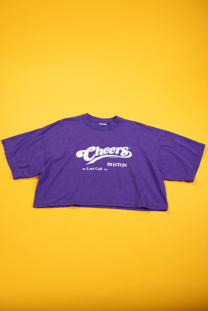 Upcycled 1990 Cheers Boston Crop Tee