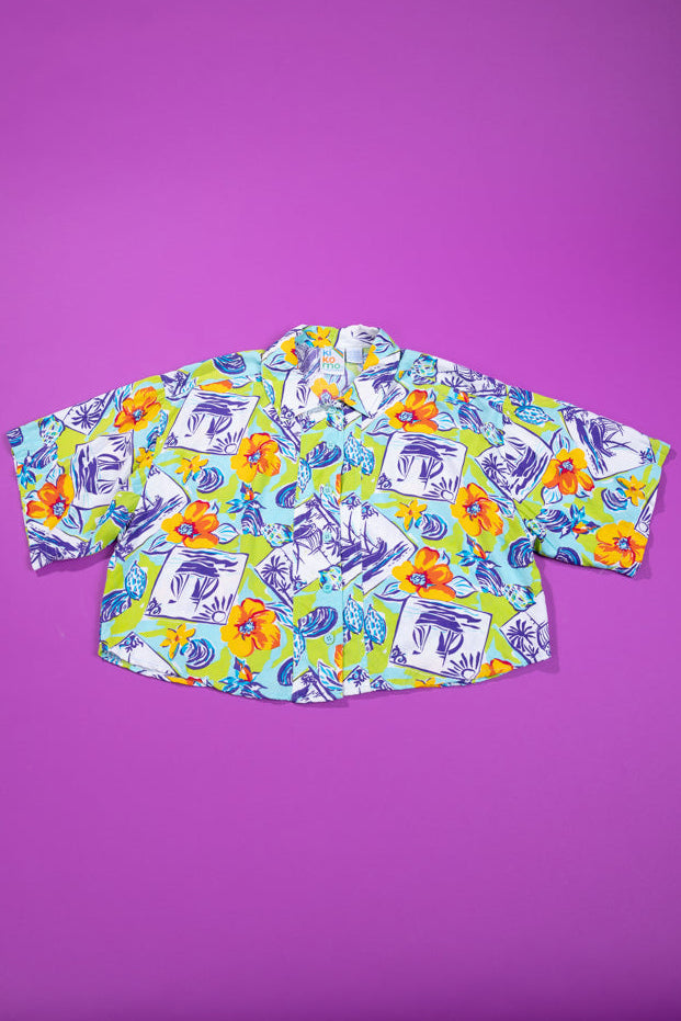 Vintage 90s Kikomo Cropped Button Up