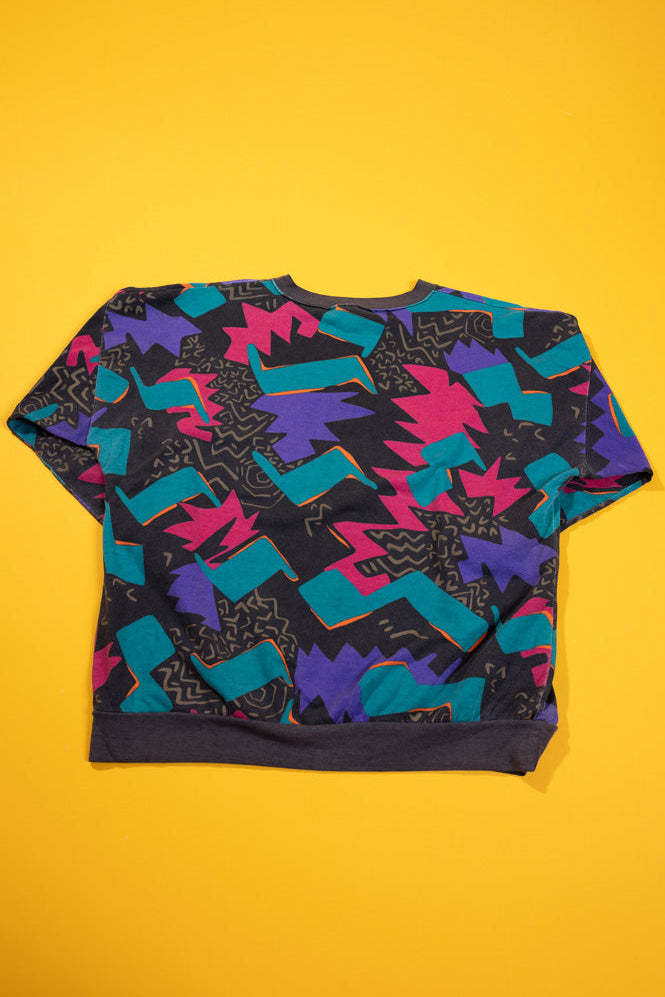 Vintage 80s Jolly Roger Geometric Sweater