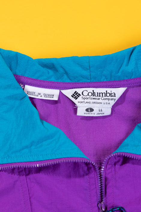 Vintage 90s Quarter Zip Columbia Sportswear Windbreaker