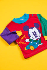 Vintage 80s Baby Mickey Long Sleeve Shirt (Kids - 12M)