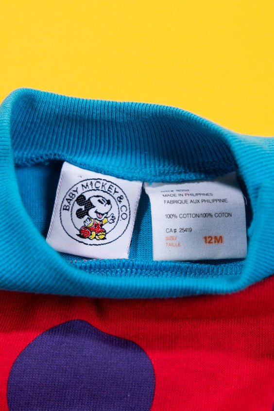 Vintage 80s Baby Mickey Long Sleeve Shirt (Kids - 12M)