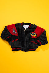 Vintage 90s Corduroy Pinstripe Racing Bomber Jacket (Kids - 18M)