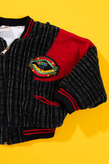 Vintage 90s Corduroy Pinstripe Racing Bomber Jacket (Kids - 18M)