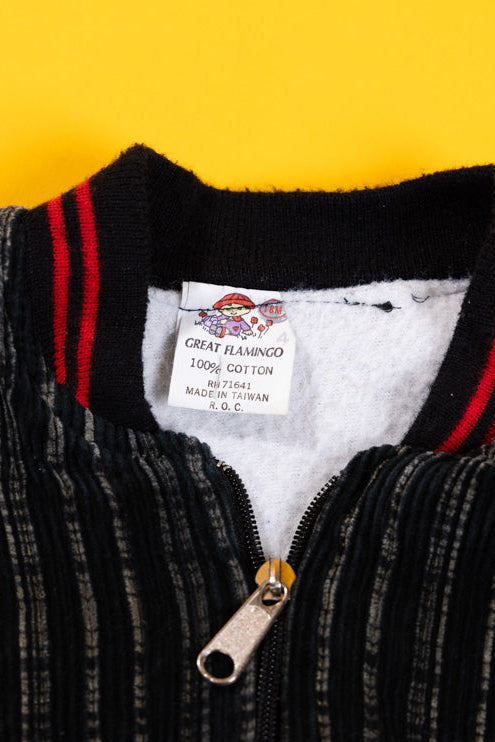 Vintage 90s Corduroy Pinstripe Racing Bomber Jacket (Kids - 18M)