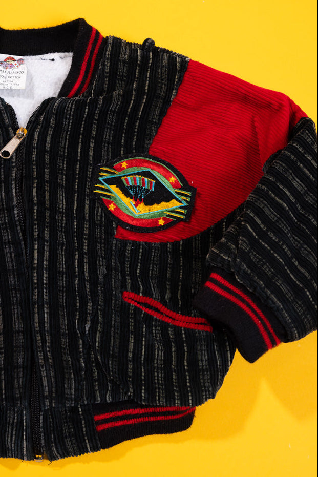 Vintage 90s Corduroy Pinstripe Racing Bomber Jacket (Kids - 18M)