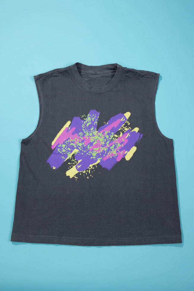 RCW Retro Splash Muscle Tank (Faded Black)