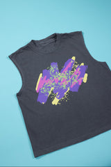 RCW Retro Splash Muscle Tank (Faded Black)