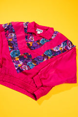 Vintage 80s Frenchic Quarter Zip Silk Pullover Jacket