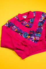 Vintage 80s Frenchic Quarter Zip Silk Pullover Jacket