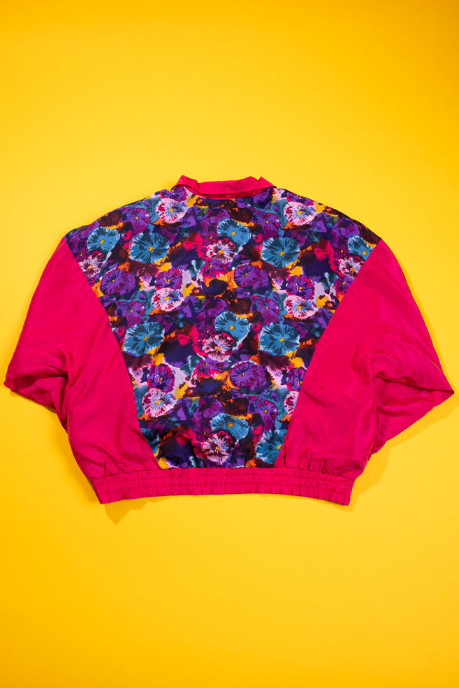 Vintage 80s Frenchic Quarter Zip Silk Pullover Jacket