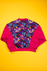 Vintage 80s Frenchic Quarter Zip Silk Pullover Jacket