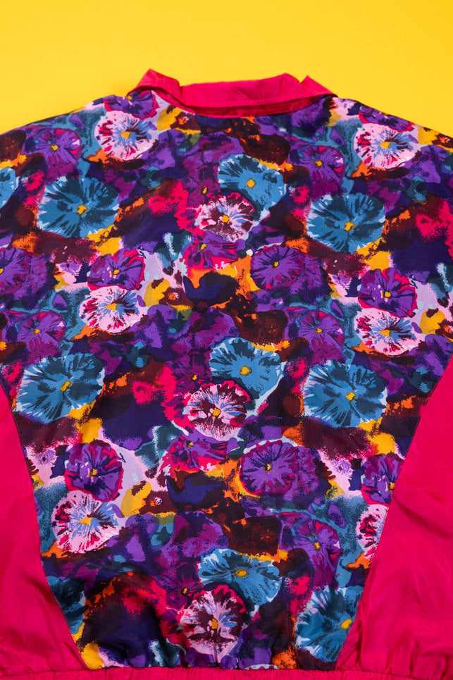 Vintage 80s Frenchic Quarter Zip Silk Pullover Jacket