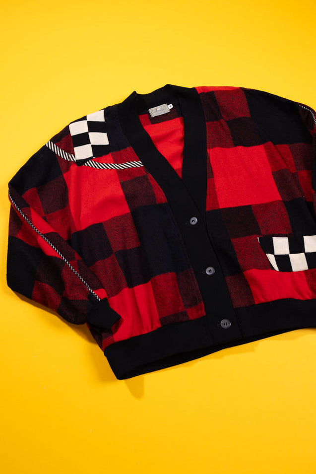 Vintage 90s Canvasback Plaid Cardigan Sweater