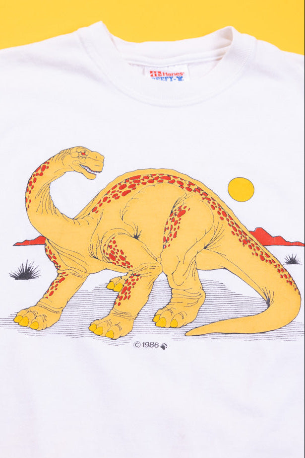 Vintage 1986 Brontosaurus Dino T-shirt (Kids - 6/8)