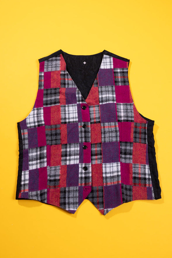 Vintage 90s Plaid Vest