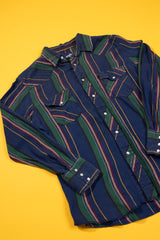 Vintage 80/90s Wrangler Striped Western Long Sleeve Collared Shirt