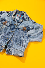 Vintage 80s Be In The Current Seen Acid Wash Denim Jacket