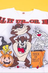 Vintage 1998 Looney Tunes Fill It Up Or Else Halloween T-shirt