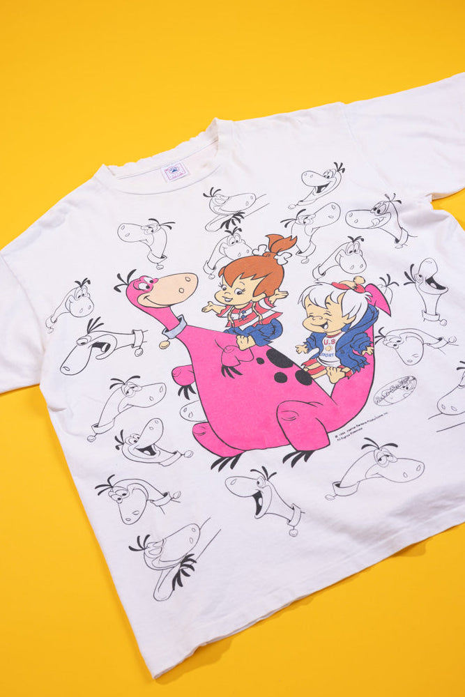 Vintage 1994 Flintstones Dino Pebbles Bamm-bamm All Over Print T-shirt
