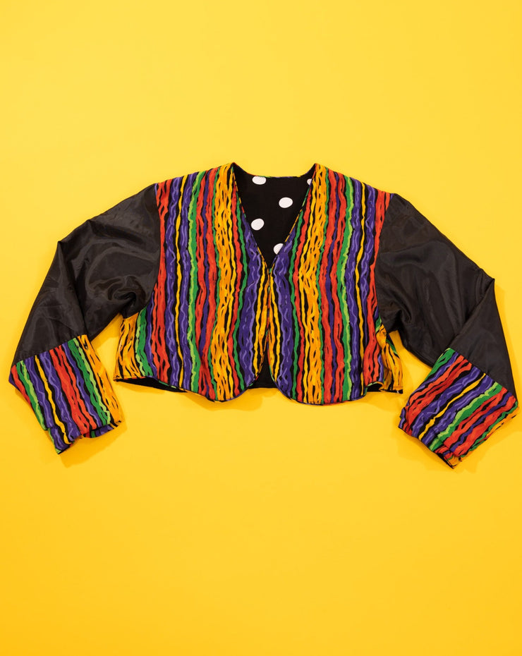 Vintage 90s Retro Reversible Cropped Blazer