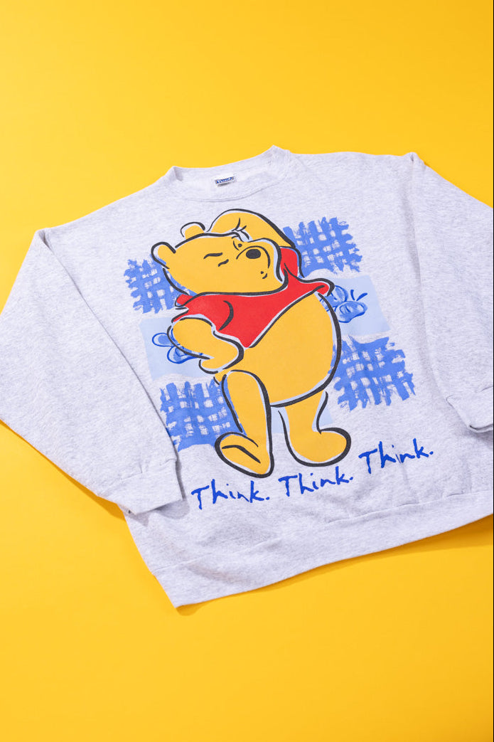 Vintage 90s Disney Winnie The Pooh Think. Think. Think Crewneck