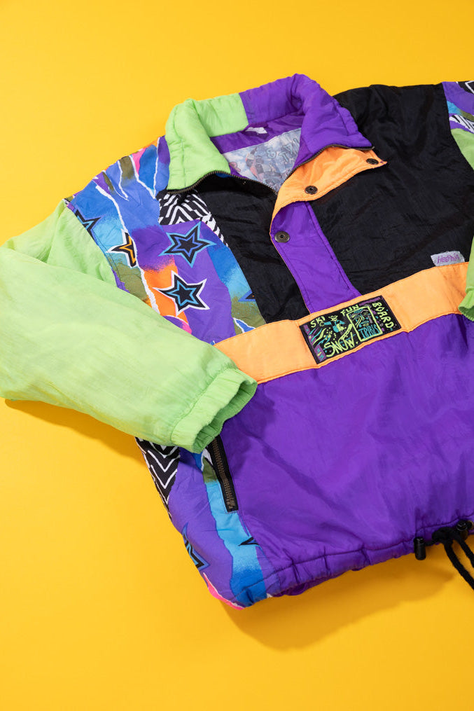 Vintage 80s Hibernia Free Style Wear Quarter Zip Ski Jacket