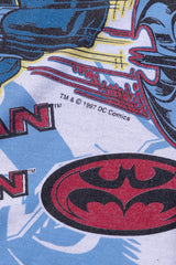 Vintage 1997 DC Batman and Robin Long Sleeve Pajama Shirt (Kids-14)
