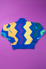Vintage 80s Retro Wool Knitted Turtleneck Sweater