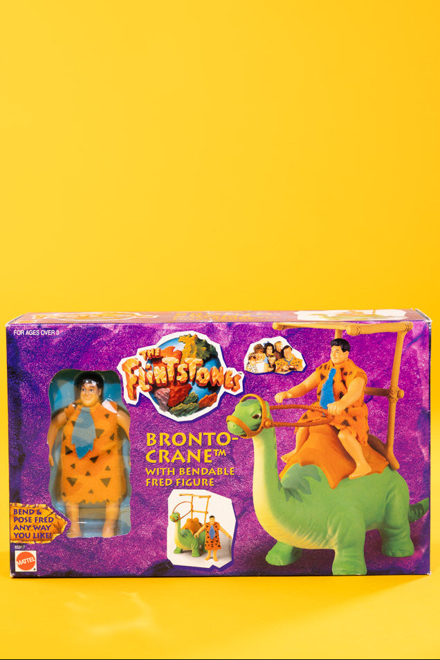 Vintage 1993 The Flintstones Bronto-Crane with Bendable Fred Figure