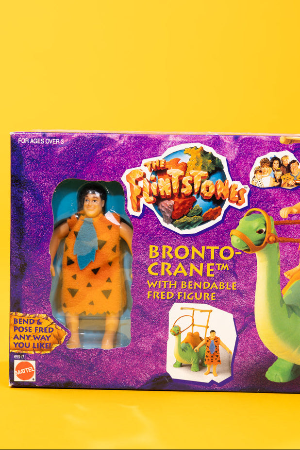 Vintage 1993 The Flintstones Bronto-Crane with Bendable Fred