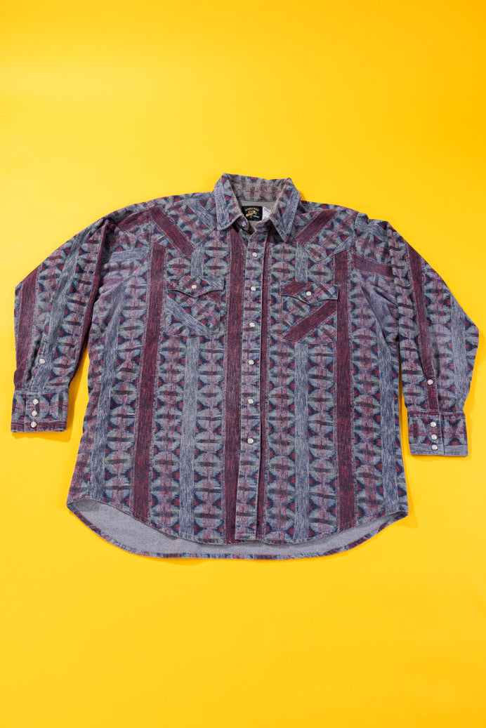 Vintage 80s Saddle King Western Long Sleeve Button Up