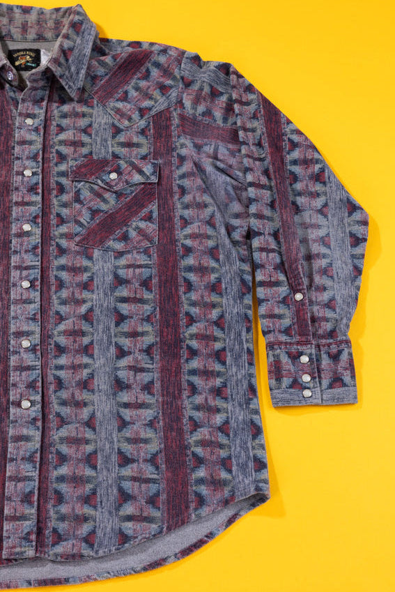 Vintage 80s Saddle King Western Long Sleeve Button Up