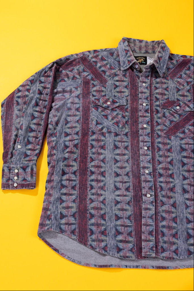 Vintage 80s Saddle King Western Long Sleeve Button Up