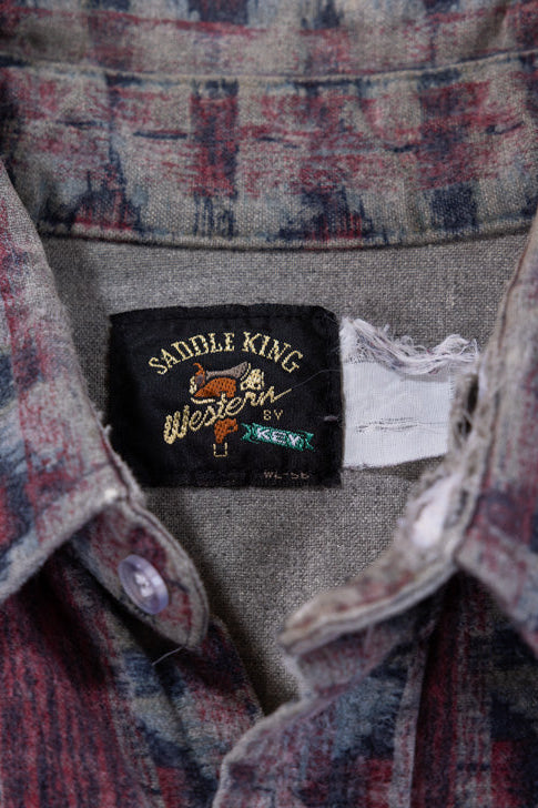 Vintage 80s Saddle King Western Long Sleeve Button Up