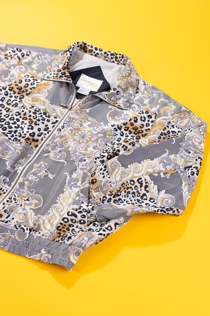 Vintage 90s East West Silks Cheetah Prink Jacket