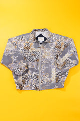 Vintage 90s East West Silks Cheetah Prink Jacket